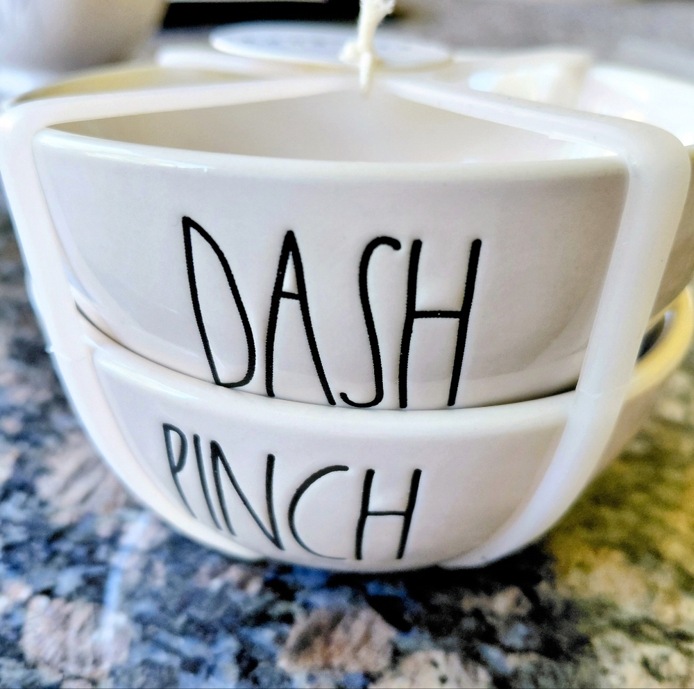 NEW Rae Dunn "PINCH" & "DASH" Small Ceramic Mixing Spice Bowls Set 2-Piece NWT 2